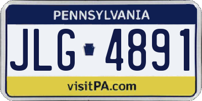 PA license plate JLG4891