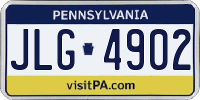 PA license plate JLG4902