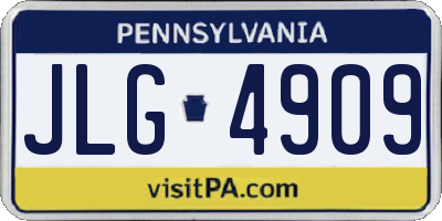 PA license plate JLG4909