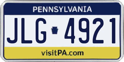 PA license plate JLG4921
