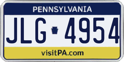 PA license plate JLG4954