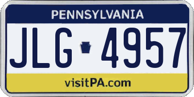 PA license plate JLG4957