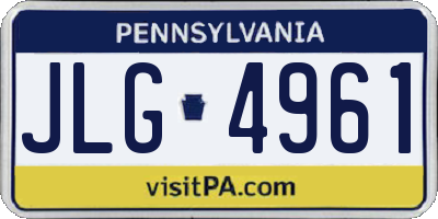 PA license plate JLG4961