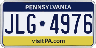 PA license plate JLG4976