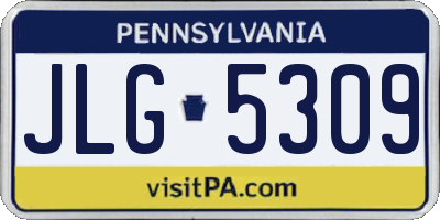 PA license plate JLG5309