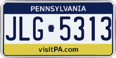 PA license plate JLG5313