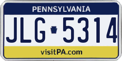 PA license plate JLG5314