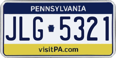 PA license plate JLG5321