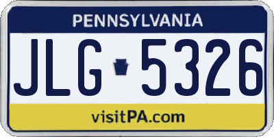 PA license plate JLG5326