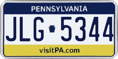 PA license plate JLG5344