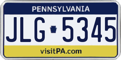 PA license plate JLG5345
