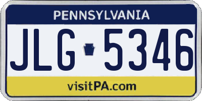 PA license plate JLG5346