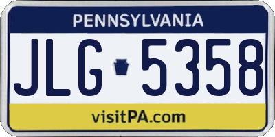 PA license plate JLG5358