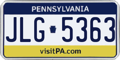 PA license plate JLG5363