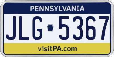 PA license plate JLG5367