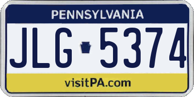 PA license plate JLG5374