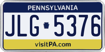 PA license plate JLG5376