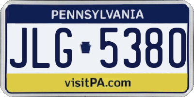 PA license plate JLG5380