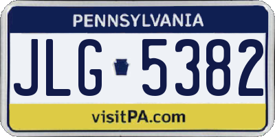 PA license plate JLG5382