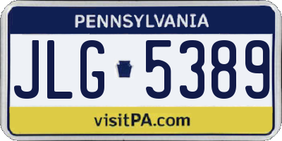 PA license plate JLG5389