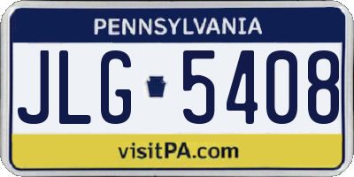 PA license plate JLG5408