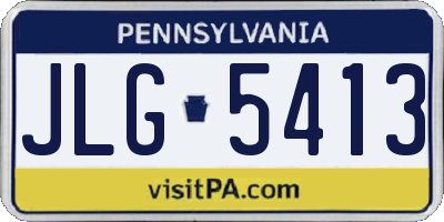 PA license plate JLG5413