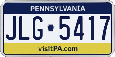 PA license plate JLG5417