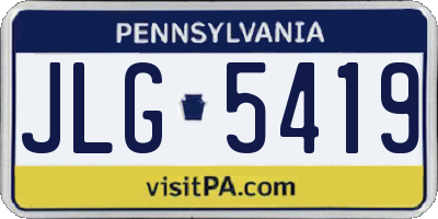 PA license plate JLG5419