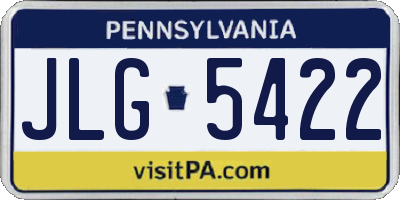 PA license plate JLG5422