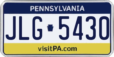 PA license plate JLG5430