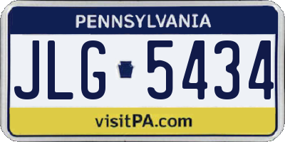 PA license plate JLG5434