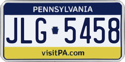PA license plate JLG5458