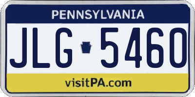PA license plate JLG5460
