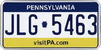 PA license plate JLG5463