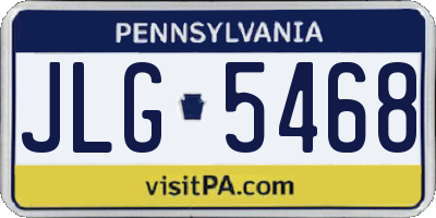 PA license plate JLG5468