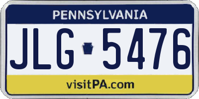 PA license plate JLG5476