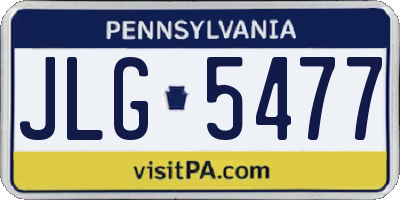 PA license plate JLG5477