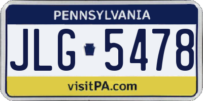 PA license plate JLG5478