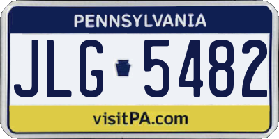 PA license plate JLG5482