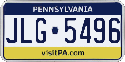 PA license plate JLG5496