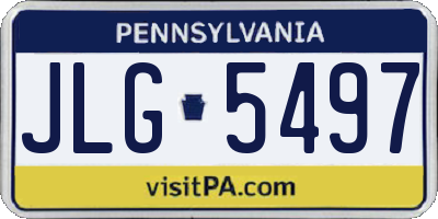 PA license plate JLG5497