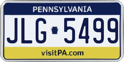 PA license plate JLG5499