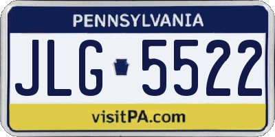 PA license plate JLG5522