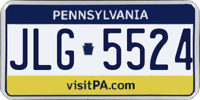 PA license plate JLG5524
