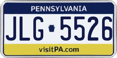 PA license plate JLG5526