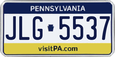 PA license plate JLG5537