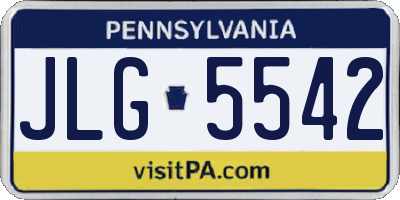 PA license plate JLG5542