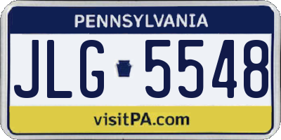 PA license plate JLG5548