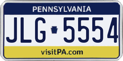 PA license plate JLG5554