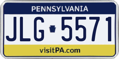 PA license plate JLG5571